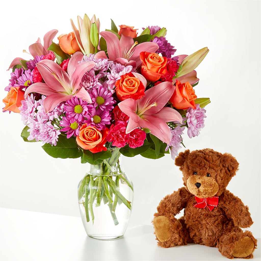 One and Only Bouquet and Bear Bundle – FLOWERS BY BAUERS & GREENHOUSE, Jarrettsville MD