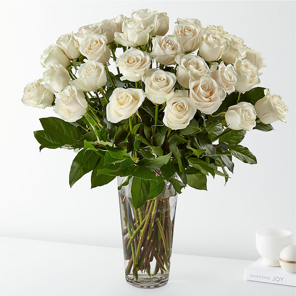 Long Stem White Rose Bouquet – FLOWERS BY BAUERS & GREENHOUSE, Jarrettsville MD