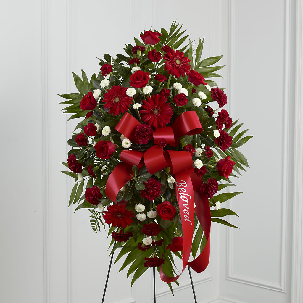 Treasured Memories Standing Spray – FLOWERS BY BAUERS & GREENHOUSE, Jarrettsville MD