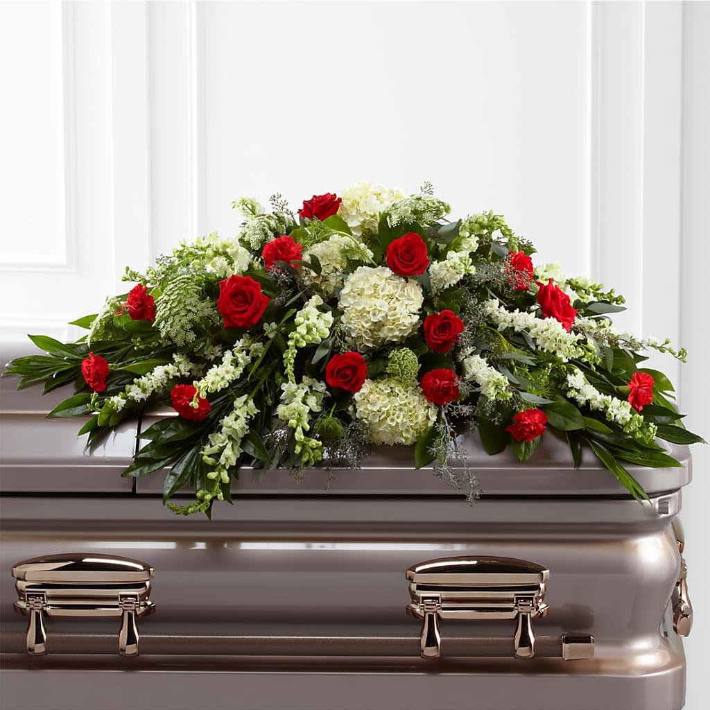 Sincerity Casket Spray – FLOWERS BY BAUERS & GREENHOUSE, Jarrettsville MD