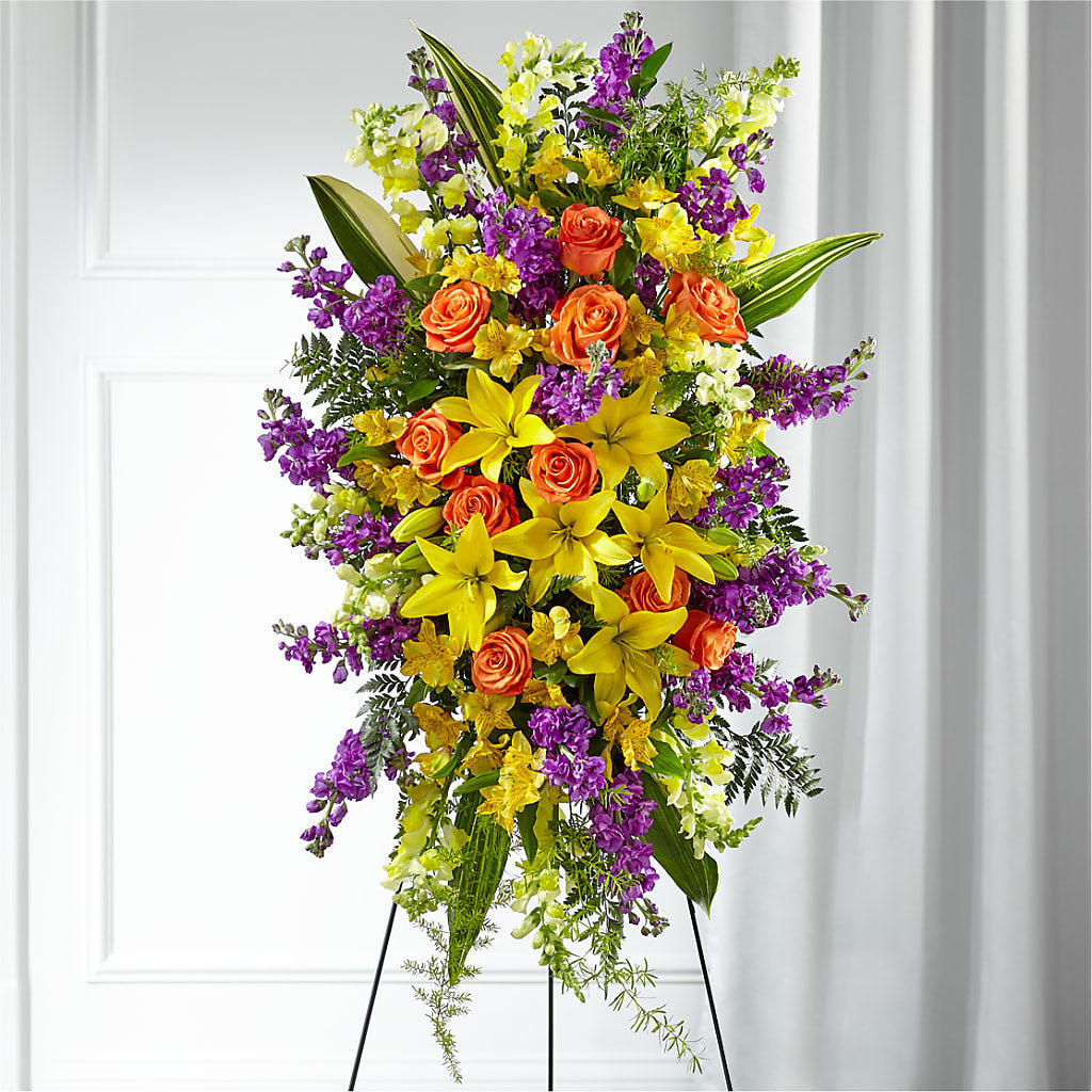 Thoughtful Prayers Standing Spray – FLOWERS BY BAUERS & GREENHOUSE, Jarrettsville MD