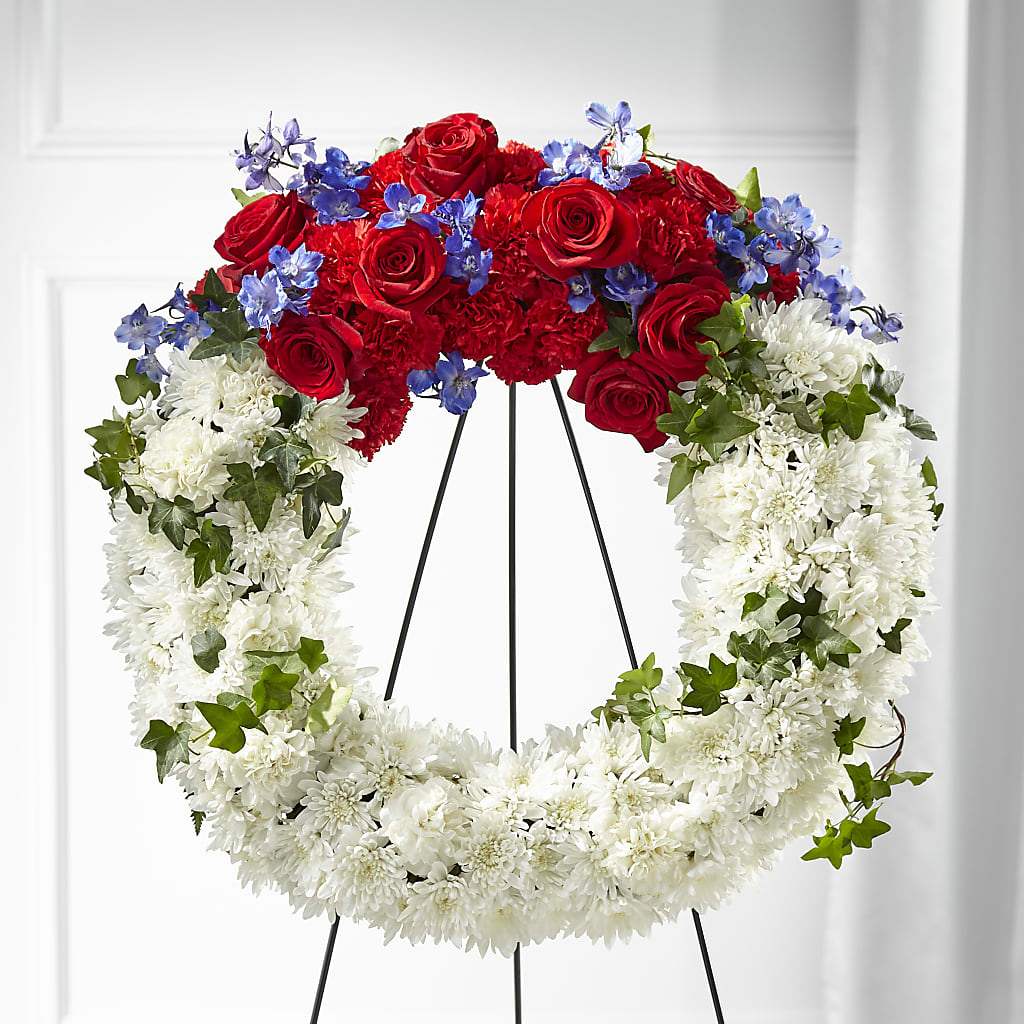 Patriotic Passion Wreath – FLOWERS BY BAUERS & GREENHOUSE, Jarrettsville MD