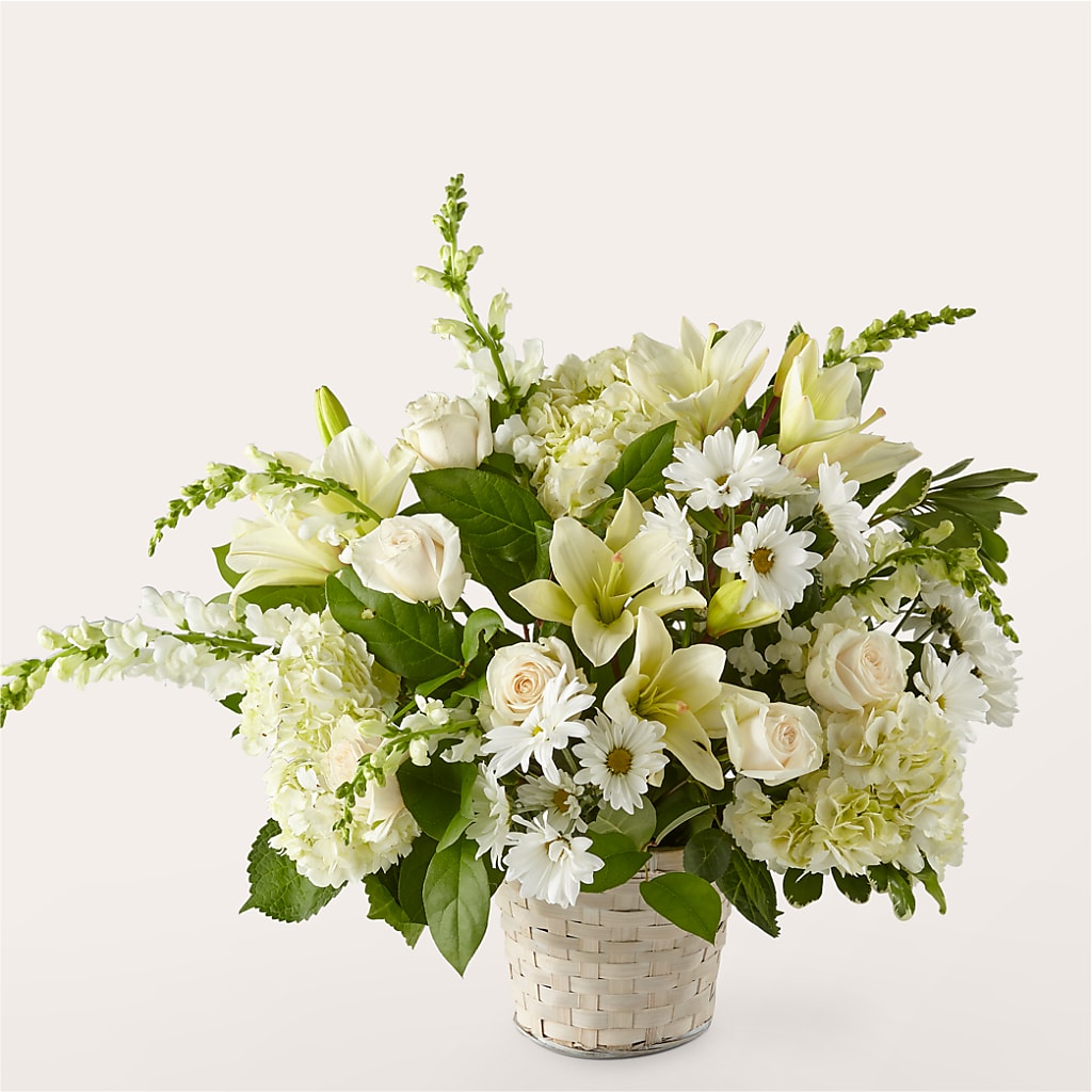 Ivory Elegance Floral Basket – FLOWERS BY BAUERS & GREENHOUSE, Jarrettsville MD