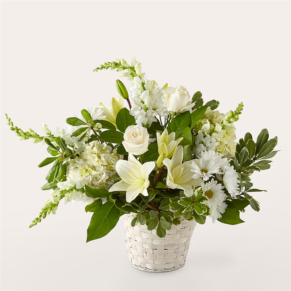 Ivory Elegance Floral Basket – FLOWERS BY BAUERS & GREENHOUSE, Jarrettsville MD