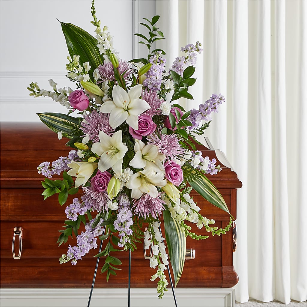Grateful Hearts Standing Spray – FLOWERS BY BAUERS & GREENHOUSE, Jarrettsville MD