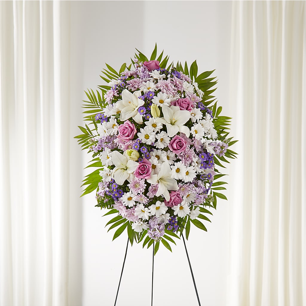 Surrounded by Love Standing Spray – FLOWERS BY BAUERS & GREENHOUSE, Jarrettsville MD