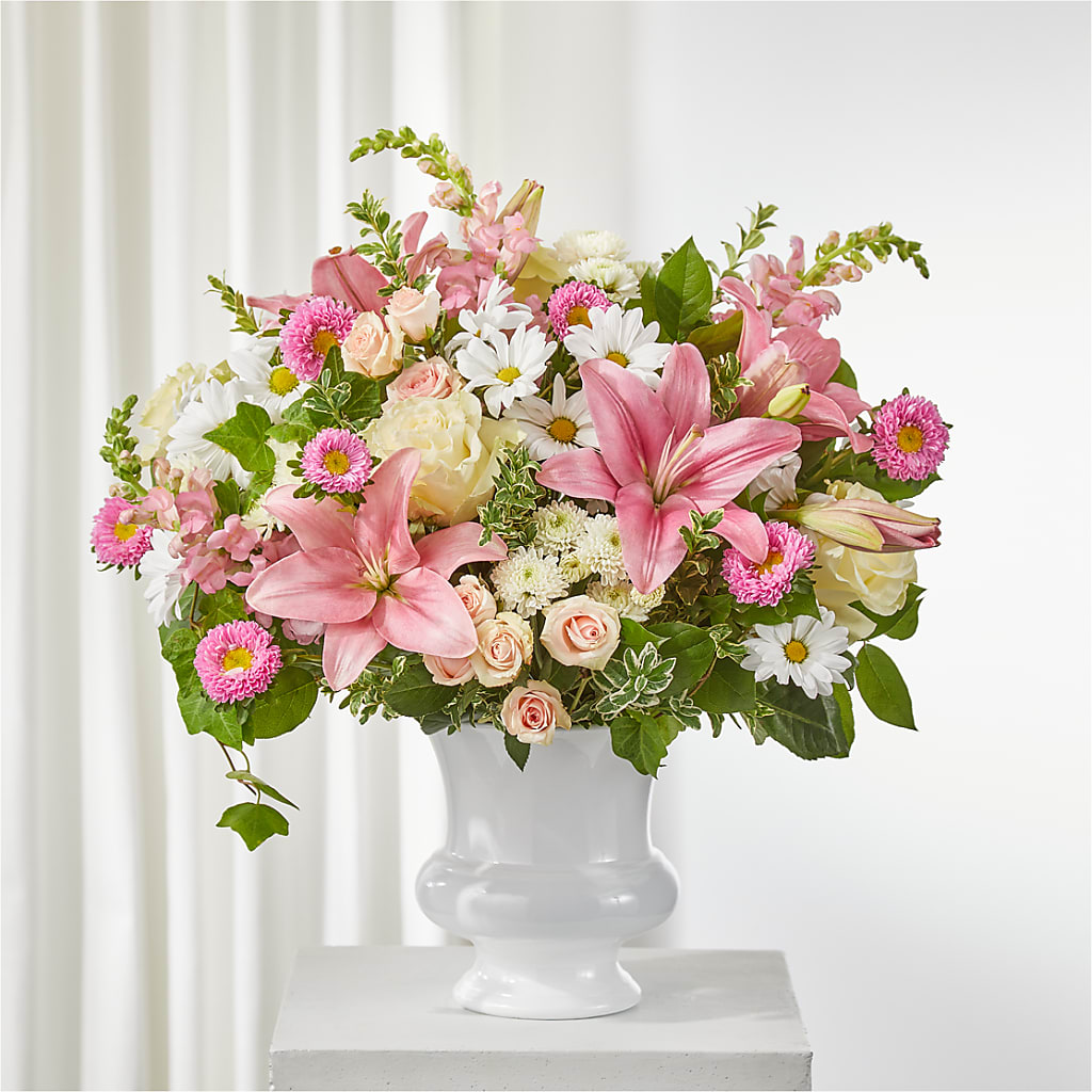 Empathetic Blooms Urn Arrangement – FLOWERS BY BAUERS & GREENHOUSE, Jarrettsville MD