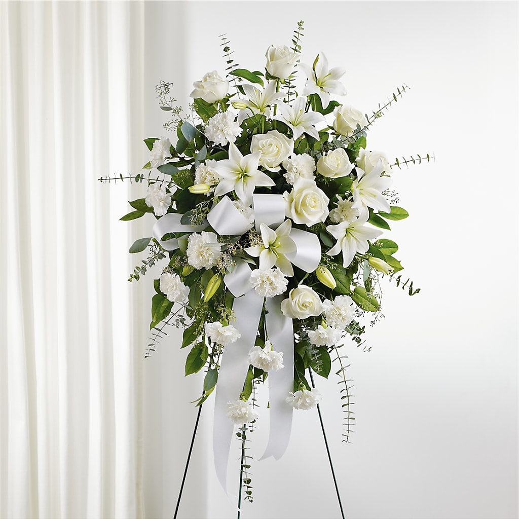 With Care Standing Spray – FLOWERS BY BAUERS & GREENHOUSE, Jarrettsville MD