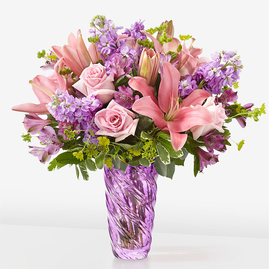 Precious Petals Bouquet with Luxe Swirl Vase – FLOWERS BY BAUERS & GREENHOUSE, Jarrettsville MD