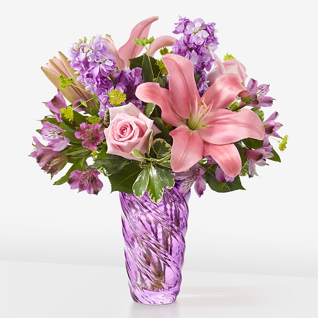 Precious Petals Bouquet with Luxe Swirl Vase – FLOWERS BY BAUERS & GREENHOUSE, Jarrettsville MD