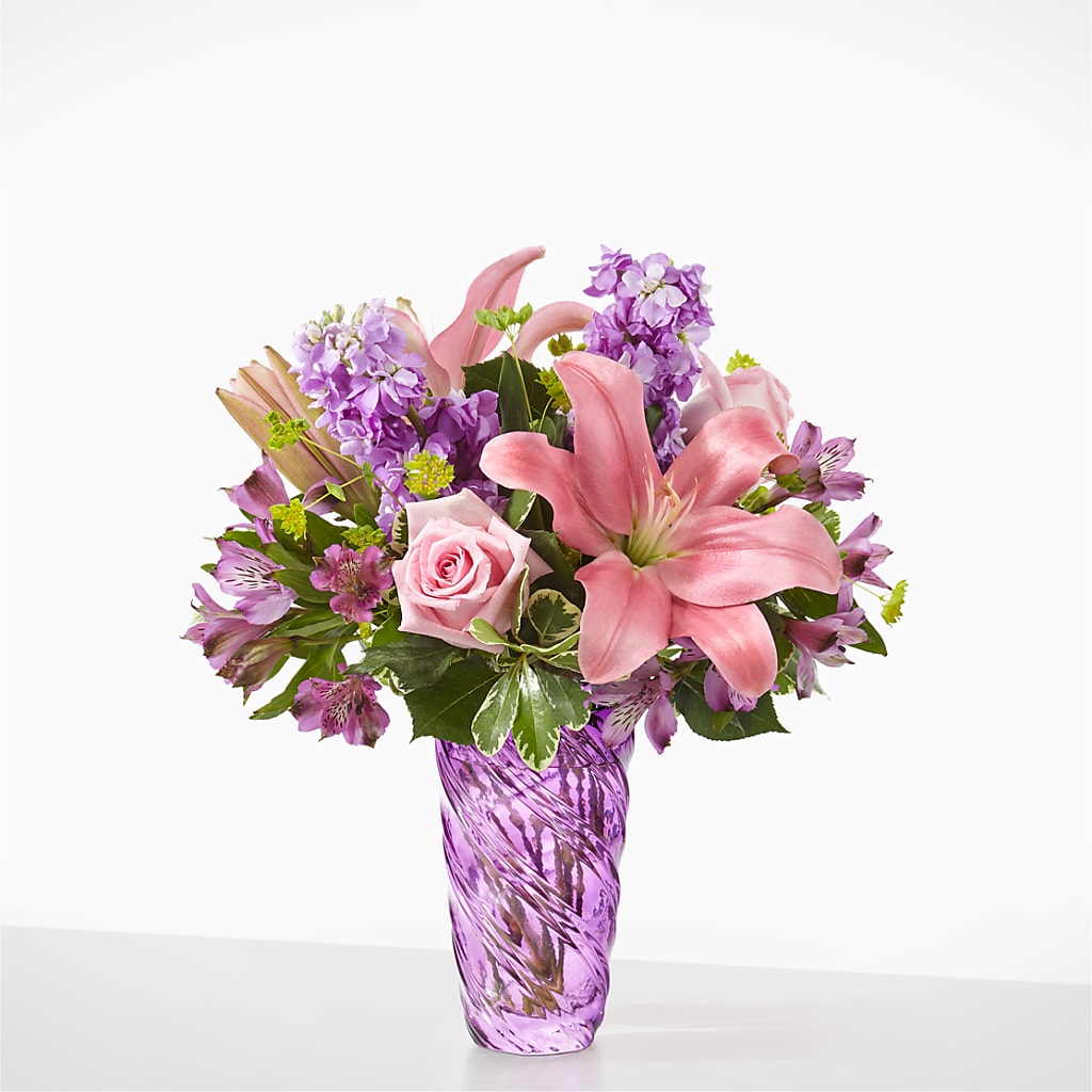 Precious Petals Bouquet with Luxe Swirl Vase – FLOWERS BY BAUERS & GREENHOUSE, Jarrettsville MD