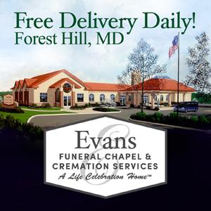 FREE DELIVERY DAILY! Evans Funeral Chapel Forest Hill – FLOWERS BY BAUERS & GREENHOUSE, Jarrettsville MD