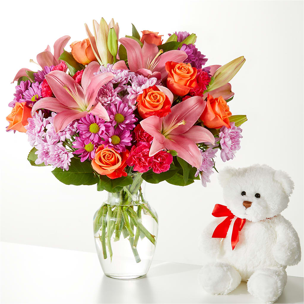 One and Only Bouquet and Bear Bundle – FLOWERS BY BAUERS & GREENHOUSE, Jarrettsville MD