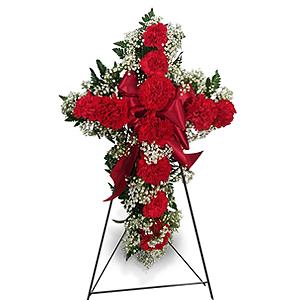 Flowers by Bauers Red Carnation Cross