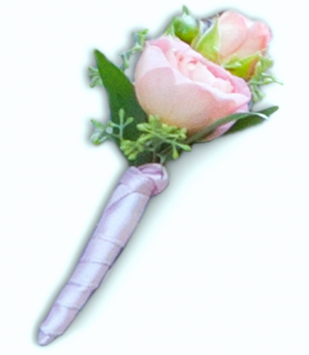 FBB Double Pink Spray Rose Boutonniere – FLOWERS BY BAUERS & GREENHOUSE, Jarrettsville MD