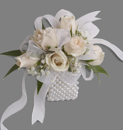 Pearls and Lace Corsage – FLOWERS BY BAUERS & GREENHOUSE, Jarrettsville MD