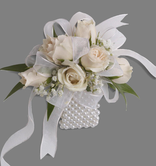 Pearls and Lace Corsage