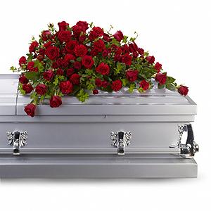 Flowers By Bauers Red Rose Reverence Casket Spray – FLOWERS BY BAUERS & GREENHOUSE, Jarrettsville MD