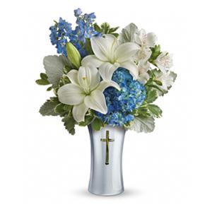 Flowers By Bauers Skies Of Remembrance Bouquet