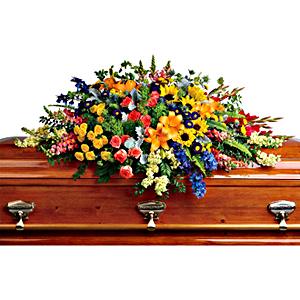 Flowers By Bauers Colorful Reflections Casket Spray – FLOWERS BY BAUERS & GREENHOUSE, Jarrettsville MD