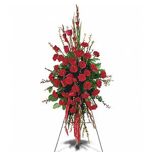 Flowers By Bauers Red Regards Spray – FLOWERS BY BAUERS & GREENHOUSE, Jarrettsville MD