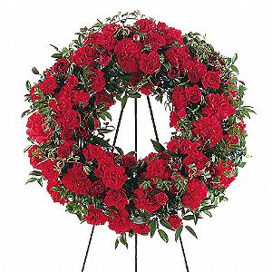 Flowers By Bauers Red Regards Wreath