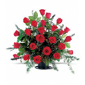 Flowers By Bauers Blooming Red Roses Basket – FLOWERS BY BAUERS & GREENHOUSE, Jarrettsville MD