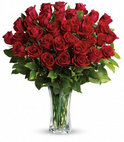 Three Dozen Red Roses Vased – FLOWERS BY BAUERS & GREENHOUSE, Jarrettsville MD