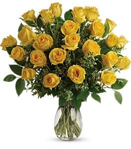 Two Dozen Yellow Roses Vased – FLOWERS BY BAUERS & GREENHOUSE, Jarrettsville MD