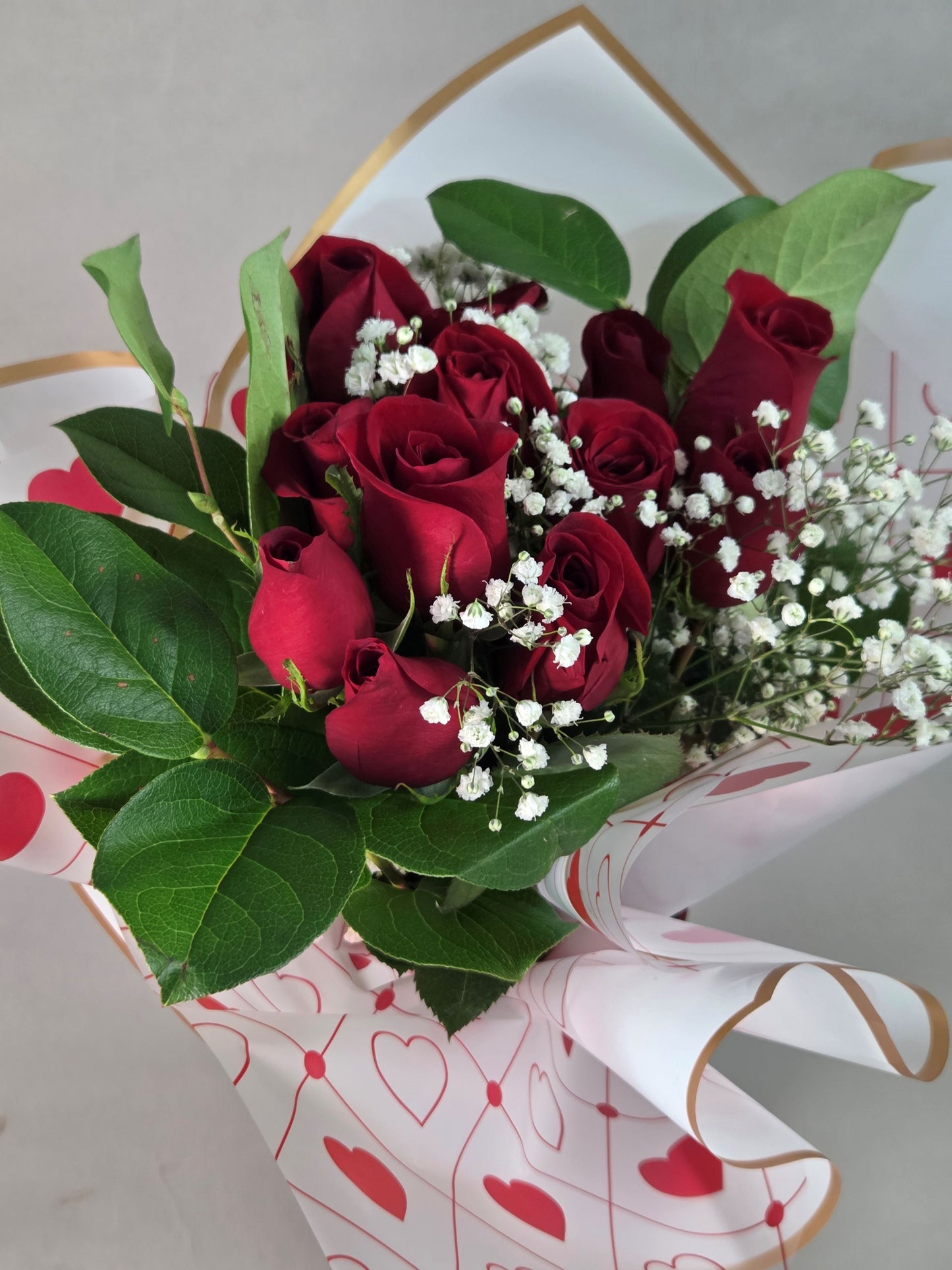 Valentine's Day Dozen Red Rose Bouquet (Pick Up only)