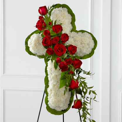 Floral Cross Easel – FLOWERS BY BAUERS & GREENHOUSE, Jarrettsville MD
