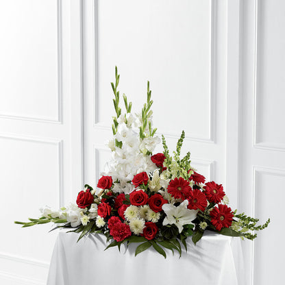 Crimson & White Arrangement – FLOWERS BY BAUERS & GREENHOUSE, Jarrettsville MD