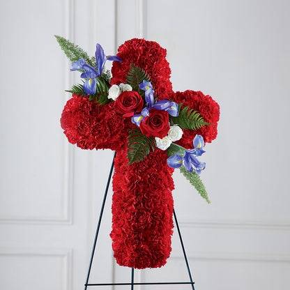 Faithful Hero Floral Cross – FLOWERS BY BAUERS & GREENHOUSE, Jarrettsville MD