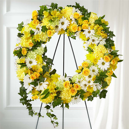 Golden Remembrance Wreath – FLOWERS BY BAUERS & GREENHOUSE, Jarrettsville MD