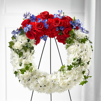 Patriotic Passion Wreath – FLOWERS BY BAUERS & GREENHOUSE, Jarrettsville MD