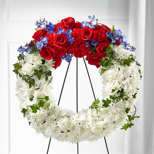 Patriotic Passion Wreath – FLOWERS BY BAUERS & GREENHOUSE, Jarrettsville MD