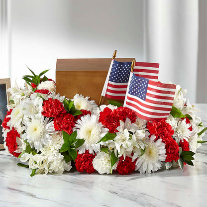 Spirit of Patriotism Cremation Adornment – FLOWERS BY BAUERS & GREENHOUSE, Jarrettsville MD