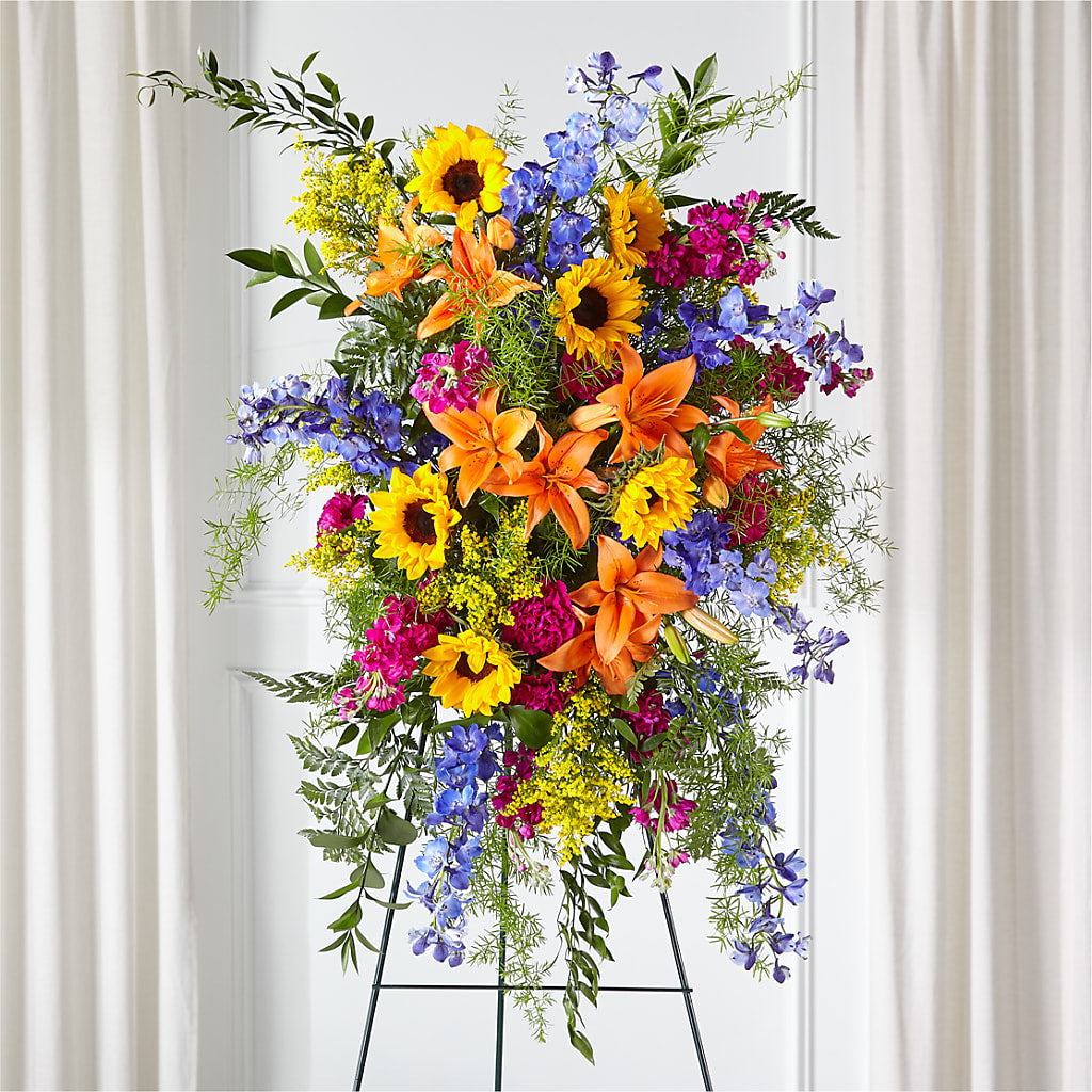 Sunlit Memories Standing Spray (Standard) – FLOWERS BY BAUERS & GREENHOUSE, Jarrettsville MD