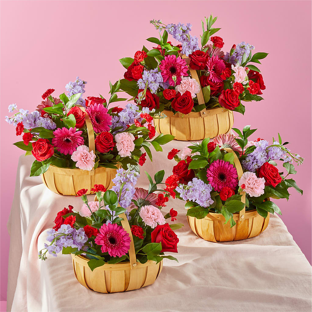 Pink Picnic Basket – FLOWERS BY BAUERS & GREENHOUSE, Jarrettsville MD