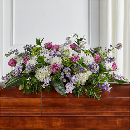 Meadows of Serenity Casket Spray – FLOWERS BY BAUERS & GREENHOUSE, Jarrettsville MD