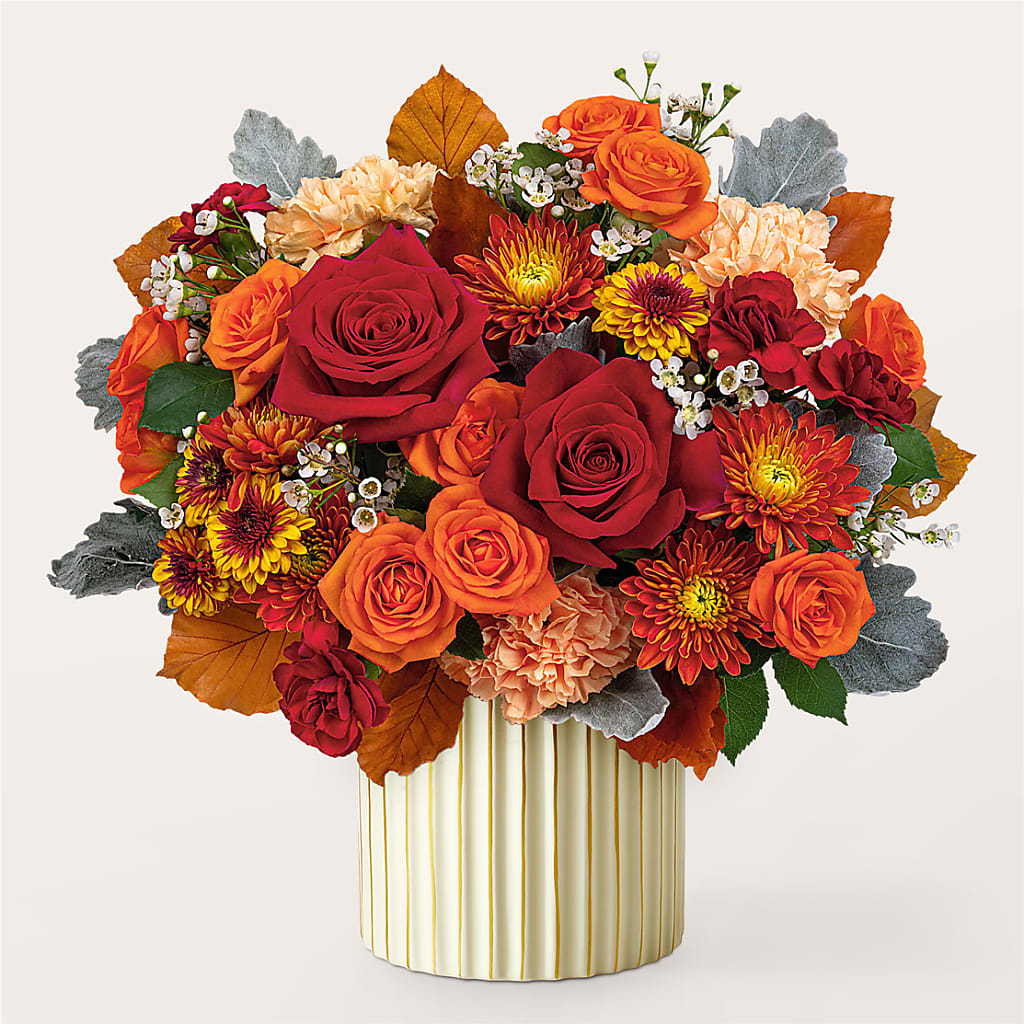 Merlot Bouquet with Ivory Vase – FLOWERS BY BAUERS & GREENHOUSE, Jarrettsville MD