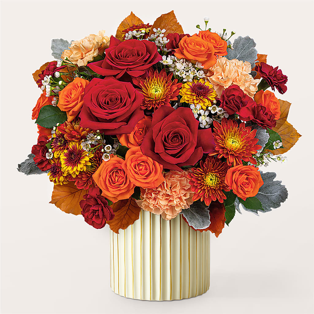 Merlot Bouquet with Ivory Vase – FLOWERS BY BAUERS & GREENHOUSE, Jarrettsville MD