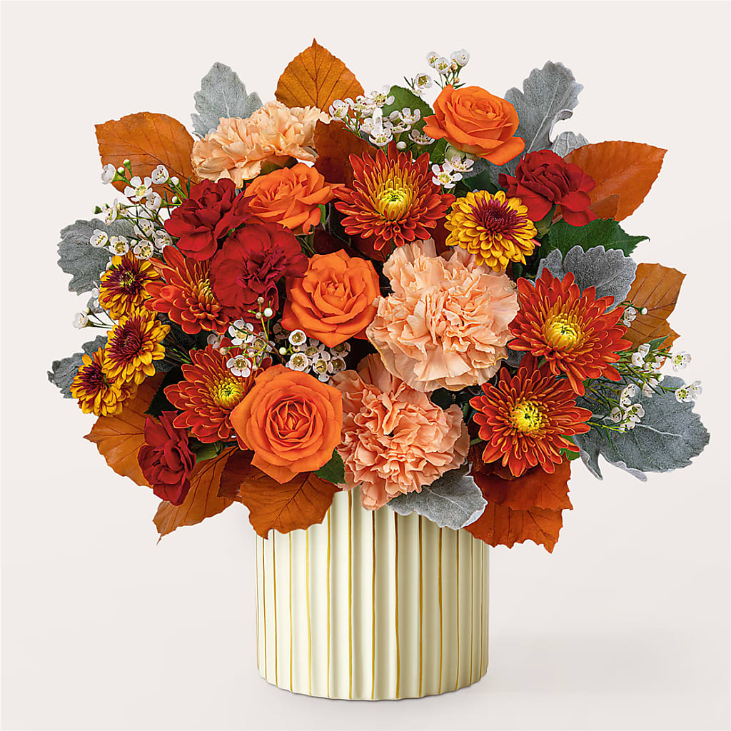 Merlot Bouquet with Ivory Vase – FLOWERS BY BAUERS & GREENHOUSE, Jarrettsville MD