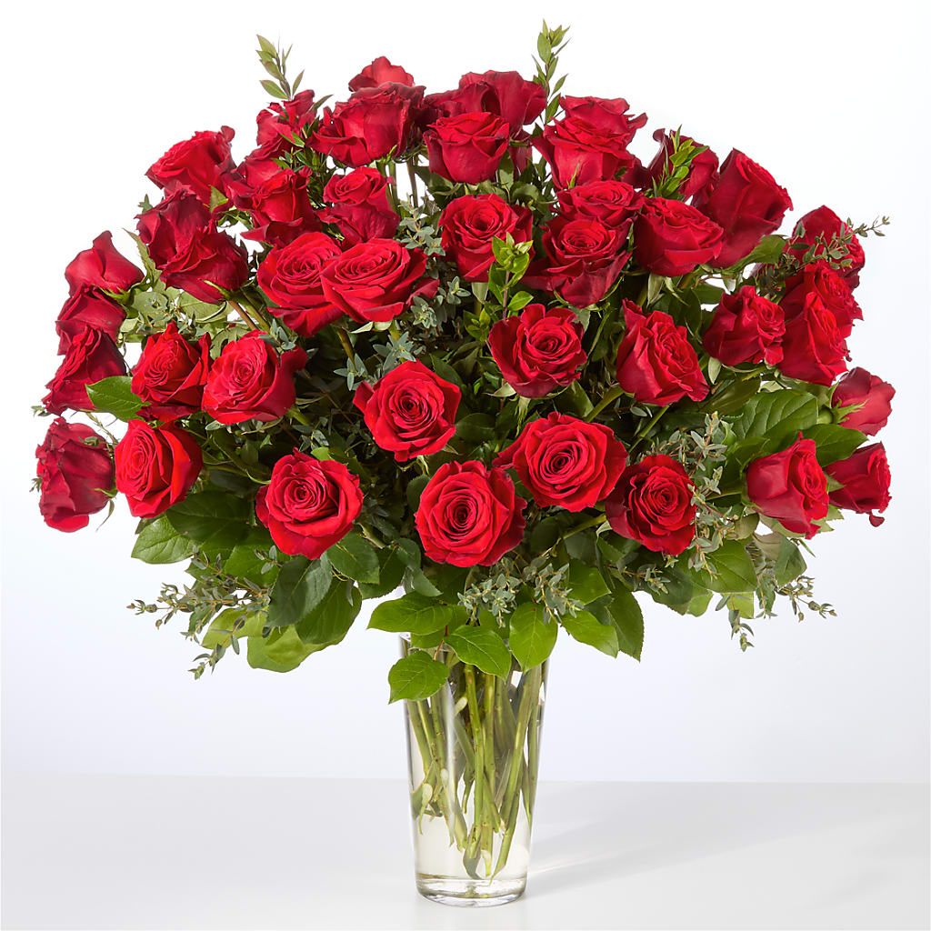 Forever Yours Fifty Stem Red Rose Bouquet – FLOWERS BY BAUERS & GREENHOUSE, Jarrettsville MD