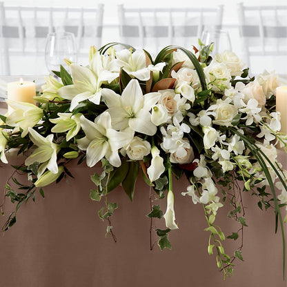 White Linen Arrangement – FLOWERS BY BAUERS & GREENHOUSE, Jarrettsville MD