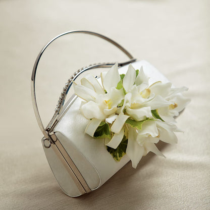 White Purse Decor – FLOWERS BY BAUERS & GREENHOUSE, Jarrettsville MD