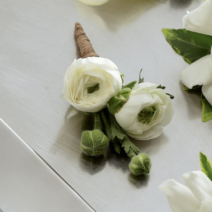 White Ranunculus Boutonniere – FLOWERS BY BAUERS & GREENHOUSE, Jarrettsville MD